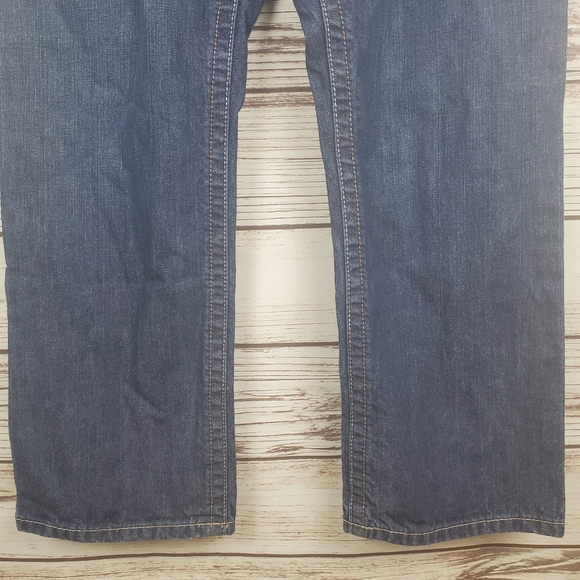 Ariat Mens 33x30 Low Rise M4 Bootcut CAT 2 2112 Dark Wash Blue Work Jeans   #112 - Picture 4 of 10